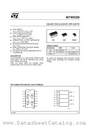 M74HC86M1R datasheet pdf SGS Thomson Microelectronics