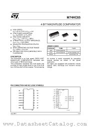 M74HC85B1R datasheet pdf SGS Thomson Microelectronics