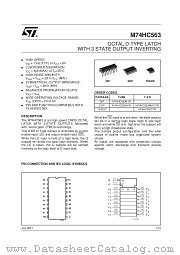 M74HC563B1R datasheet pdf SGS Thomson Microelectronics