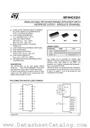 M74HC4351B1R datasheet pdf SGS Thomson Microelectronics