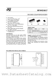 M74HC4017RM13TR datasheet pdf SGS Thomson Microelectronics