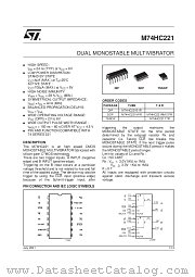 M74HC221B1R datasheet pdf SGS Thomson Microelectronics
