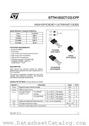 STTH1302CG datasheet pdf SGS Thomson Microelectronics