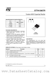 STTH1506TPI datasheet pdf SGS Thomson Microelectronics