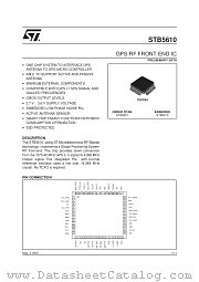 STB5610 datasheet pdf SGS Thomson Microelectronics