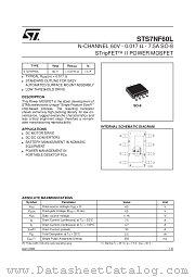 STS7NF60L datasheet pdf SGS Thomson Microelectronics