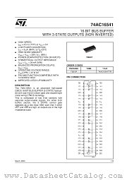 74AC16541TTR datasheet pdf SGS Thomson Microelectronics