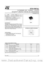 STS17NF3LL datasheet pdf SGS Thomson Microelectronics