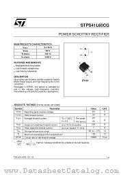 STPS41L60CG datasheet pdf SGS Thomson Microelectronics