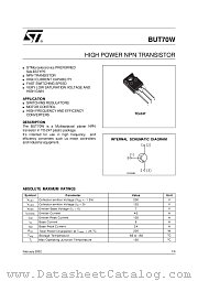 BUT70W datasheet pdf SGS Thomson Microelectronics