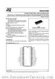 TDA7443D datasheet pdf SGS Thomson Microelectronics