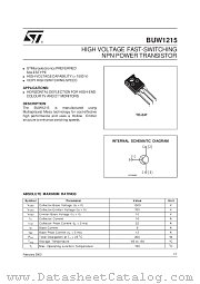 BUW1215 datasheet pdf SGS Thomson Microelectronics