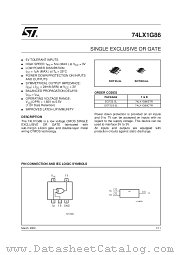 74LX1G86STR datasheet pdf SGS Thomson Microelectronics