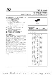 74VHC16240TTR datasheet pdf SGS Thomson Microelectronics
