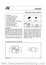 74V2G66CTR datasheet pdf SGS Thomson Microelectronics
