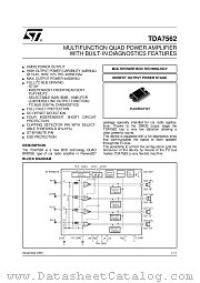 TDA7562 datasheet pdf SGS Thomson Microelectronics