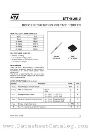 STTH1L06 datasheet pdf SGS Thomson Microelectronics
