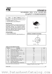 STN1NF10 datasheet pdf SGS Thomson Microelectronics
