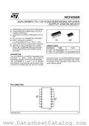 HCF4556BEY datasheet pdf SGS Thomson Microelectronics
