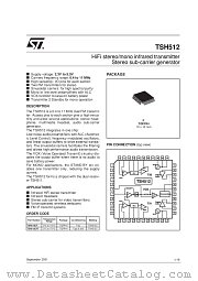TSH512 datasheet pdf SGS Thomson Microelectronics