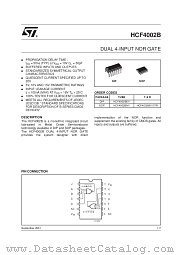 HCF4002 datasheet pdf SGS Thomson Microelectronics