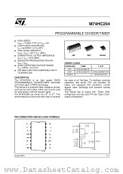 M74HC294TTR datasheet pdf SGS Thomson Microelectronics