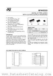 M74HC533RM13TR datasheet pdf SGS Thomson Microelectronics