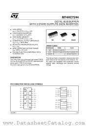 M74HC7244RM13TR datasheet pdf SGS Thomson Microelectronics