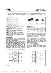 M74HC123AM1R datasheet pdf SGS Thomson Microelectronics