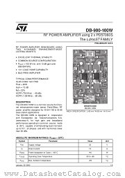 DB900100W datasheet pdf SGS Thomson Microelectronics