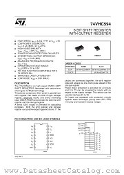 74VHC594MTR datasheet pdf SGS Thomson Microelectronics