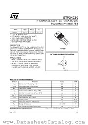 STP3NC50 datasheet pdf SGS Thomson Microelectronics