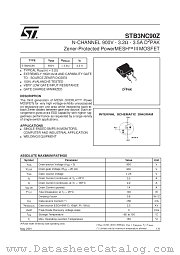 STB3NC90Z datasheet pdf SGS Thomson Microelectronics