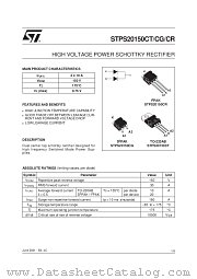 STPS20150CG datasheet pdf SGS Thomson Microelectronics