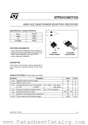 STPS10150CG datasheet pdf SGS Thomson Microelectronics