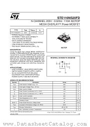 STE110NS20FD datasheet pdf SGS Thomson Microelectronics