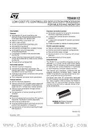 TDA9112 datasheet pdf SGS Thomson Microelectronics