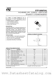 STP100NF04L datasheet pdf SGS Thomson Microelectronics