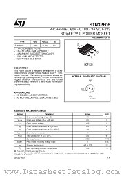 STN3PF06 datasheet pdf SGS Thomson Microelectronics
