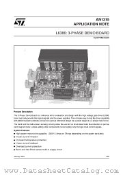 AN1315 datasheet pdf SGS Thomson Microelectronics