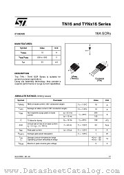 TYN616 datasheet pdf SGS Thomson Microelectronics