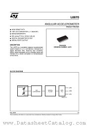 L6670 datasheet pdf SGS Thomson Microelectronics