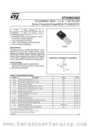 STW8NC90Z datasheet pdf SGS Thomson Microelectronics