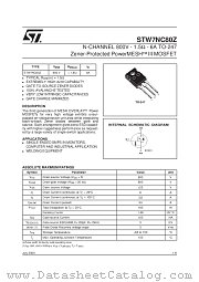 STW7NC80Z datasheet pdf SGS Thomson Microelectronics