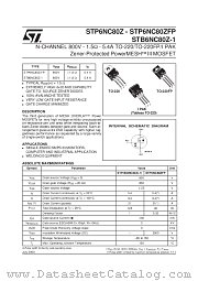 STP6NC80Z datasheet pdf SGS Thomson Microelectronics