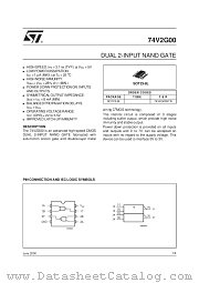 74V2G00 datasheet pdf SGS Thomson Microelectronics