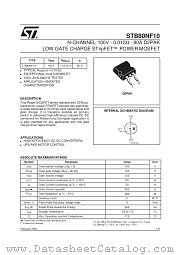 STB80NF10 datasheet pdf SGS Thomson Microelectronics