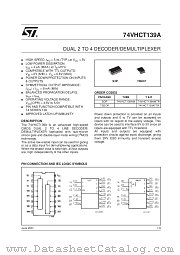 74VHCT139ATTR datasheet pdf SGS Thomson Microelectronics