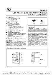 74LVX20M datasheet pdf SGS Thomson Microelectronics