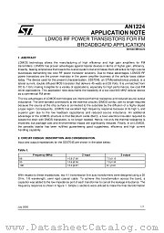 AN1224 datasheet pdf SGS Thomson Microelectronics